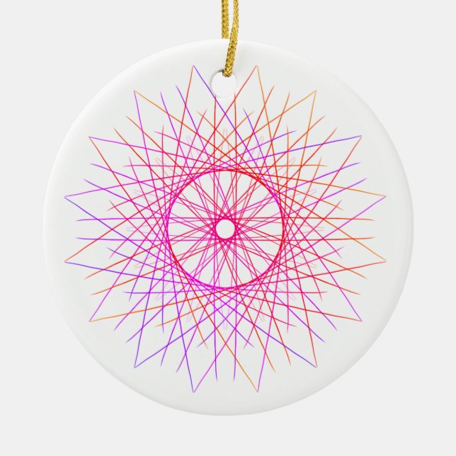 Pink Star Doodle Keramik#28 Keramik Ornament (Vorne)