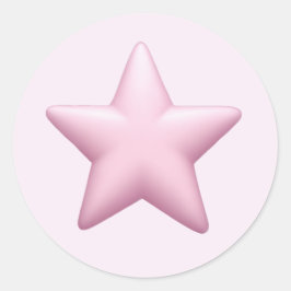 Pink Star Emoji - Niedlich und leuchtend Icon Art Runder Aufkleber