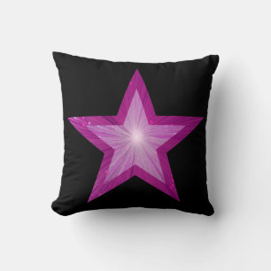 Pink Star groß & klein Wurf Kissen schwarz