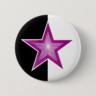 Pink-Star-Knopf schwarz weiß Button