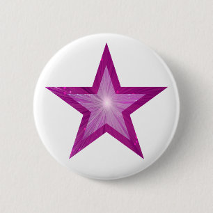 Pink Star Knopf weiß Button