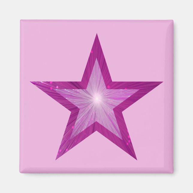 Pink Star Kühlschrankmagnet (Vorne)
