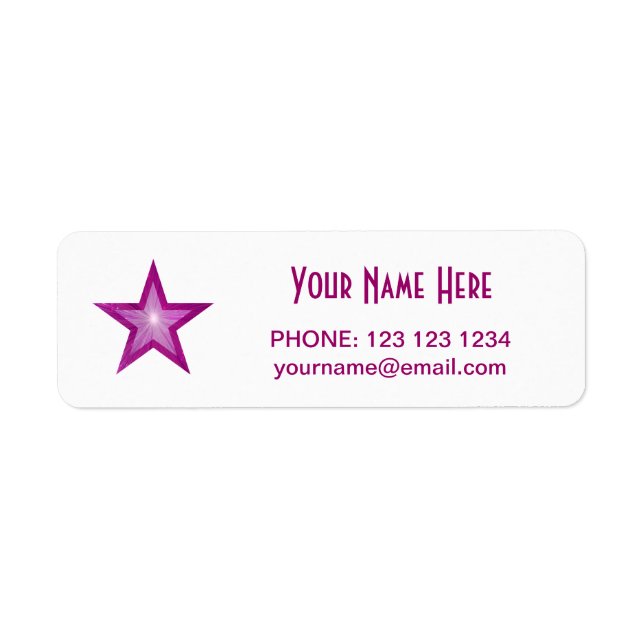 Pink Star "Name" Textzeichen klein weiß (Vorne)