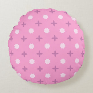 Pink Star Petal Dot Pattern Rundes Kissen
