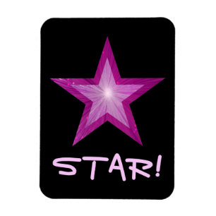 Pink Star 'STAR!' flexibler Magnet schwarz