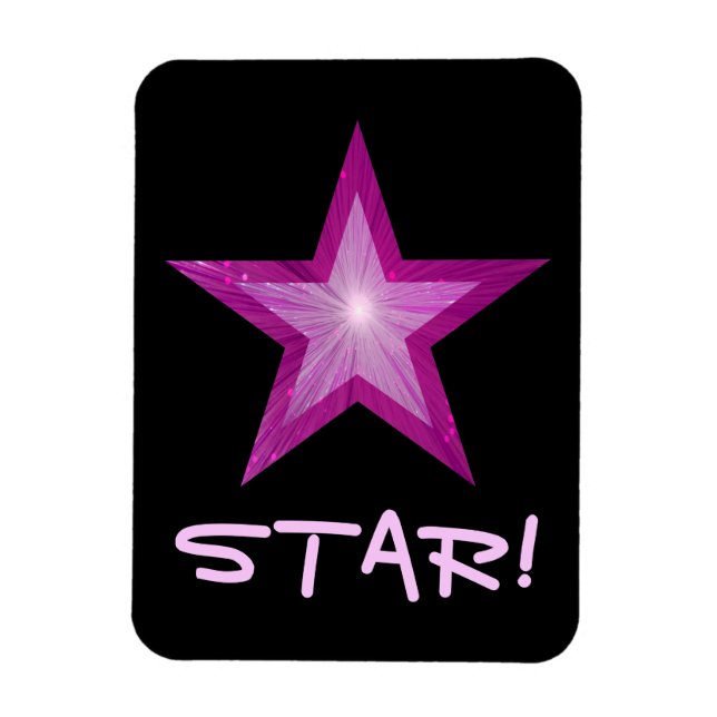Pink Star 'STAR' flexibler Magnet schwarz (Vertikal)