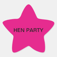 Pink Star Stickers Hen Party