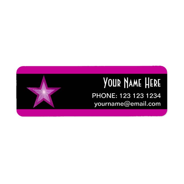Pink Star Stripe "Name" Textzeichen klein schwarz (Vorne)