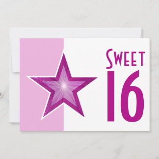 Pink Star 'Sweet 16' hellrosa weiß Einladung