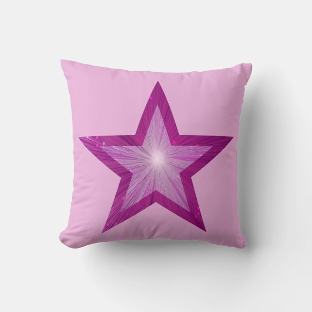 Pink Star 'Text' werfen Kissen in blassrosa (Vorderseite)