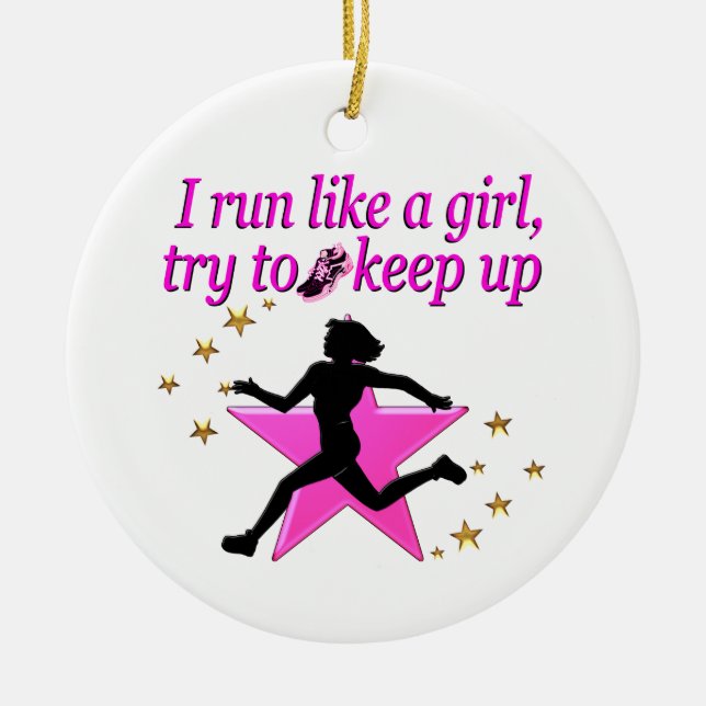 PINK STAR TRACK AND FELD CHAMPION KERAMIK ORNAMENT (Vorne)