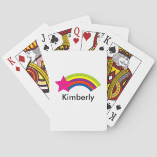 Pink Star und bunter Regenbogen personalisieren Spielkarten