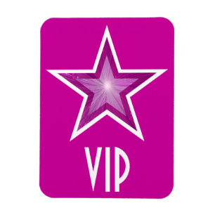 Pink Star "VIP" flexibler Magnet rosa