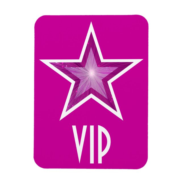Pink Star "VIP" flexibler Magnet rosa (Vertikal)