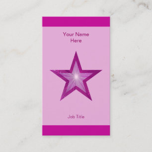 Pink Star Visitenkarte Rosa Streifen vertikal