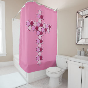 Pink Star von David Cross optische Illusion Duschvorhang