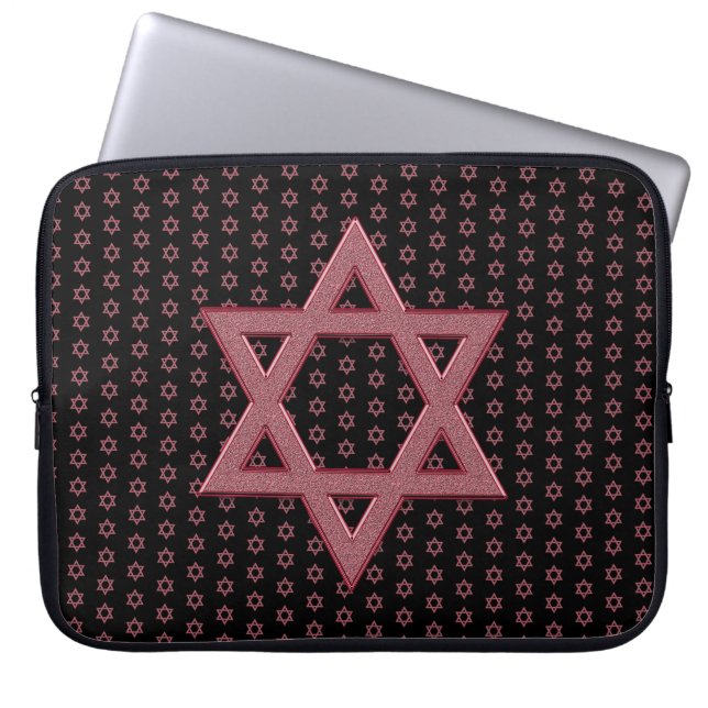 Pink Star von David Seamless Laptopschutzhülle (Vorderseite)