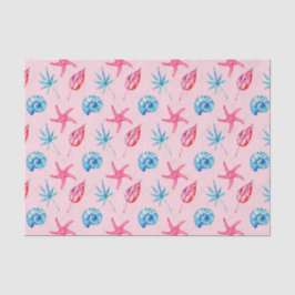Pink Starfish & Blue Muschel (Design 83 Pink Serie Seidenpapier
