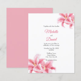 Pink Stargazer Lilies Einladung