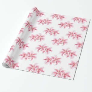 Pink Stargazer Lilies-Muster Geschenkpapier