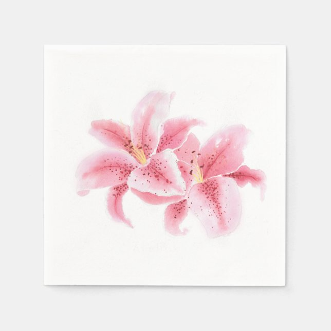 Pink Stargazer Lilies Serviette (Vorderseite)