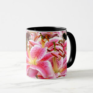 Pink Stargazer Lilies Tasse
