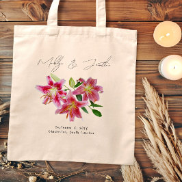 Pink Stargazer Lilies Wedding Begrüßung Tasche