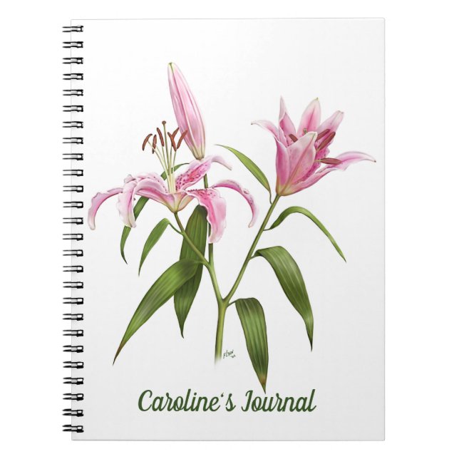 Pink Stargazer Lily Notizblock (Vorderseite)