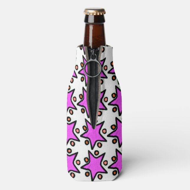 Pink Stars Flasche Cooler Flaschenkühler (Flasche Rückseite)