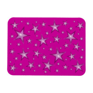 Pink Stars flexibler Magnet rosa