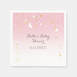 Pink Stars Moon Babydusche Serviette