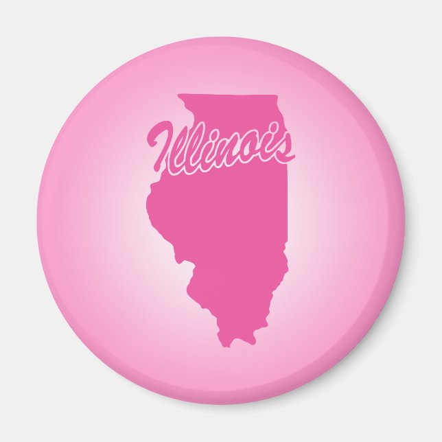 Pink State Illinois Magnet (Vorne)