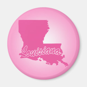 Pink State Louisiana Magnet