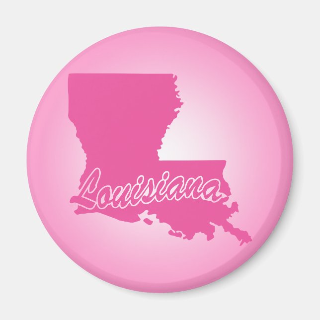 Pink State Louisiana Magnet (Devant)