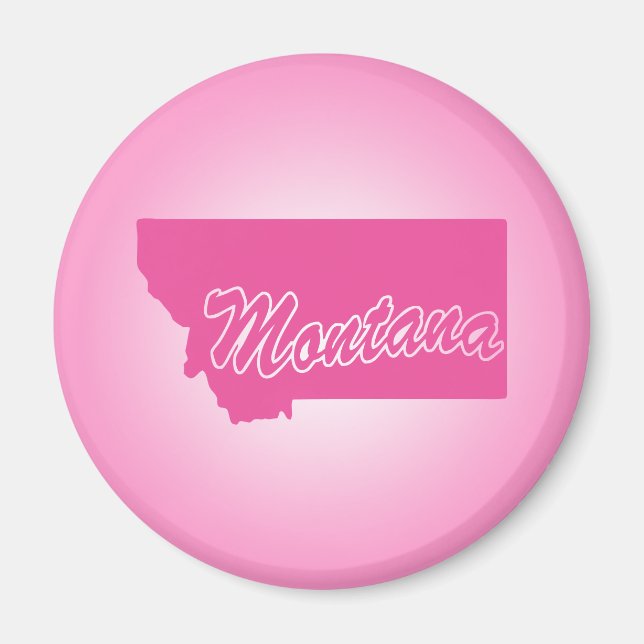 Pink State Montana Magnet (Devant)