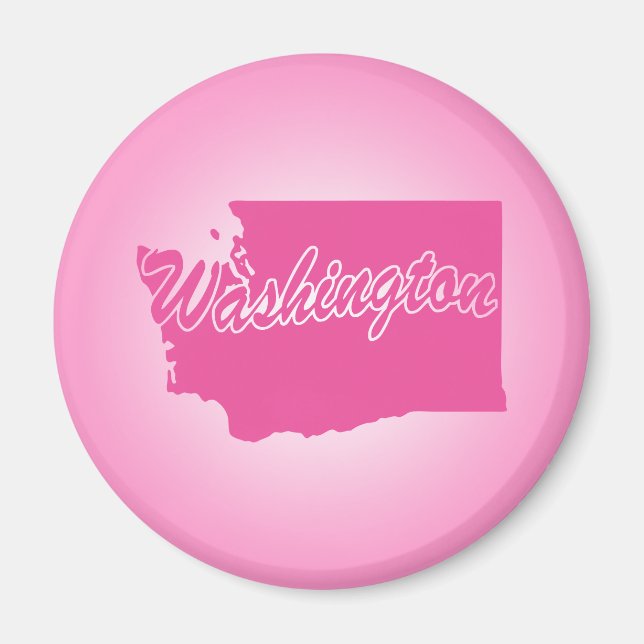 Pink State Washington Magnet (Vorne)