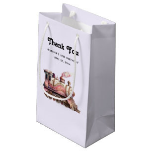 Pink Steam Train Vintag Danke Kleine Geschenktüte