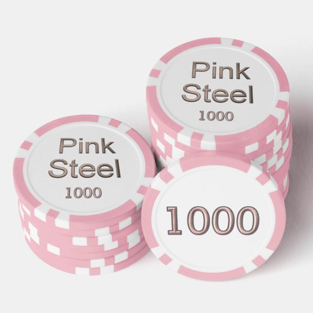 Pink Steel white pink 1000 gestreifter Poker Chip (Stapel)
