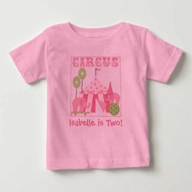 Pink Step Right Up Circus Tshirt mit individueller (Vorderseite)