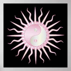 Pink Sternexplosion Yin Yang Poster