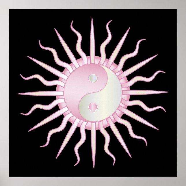 Pink Sternexplosion Yin Yang Poster (Vorne)