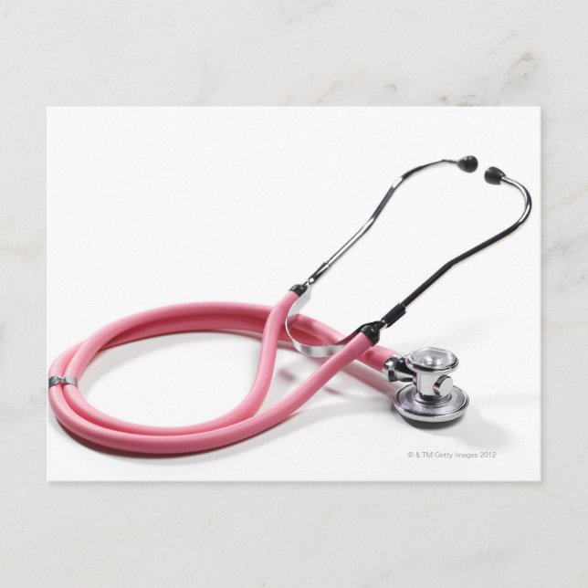 Pink Stethoscope Postkarte (Vorderseite)
