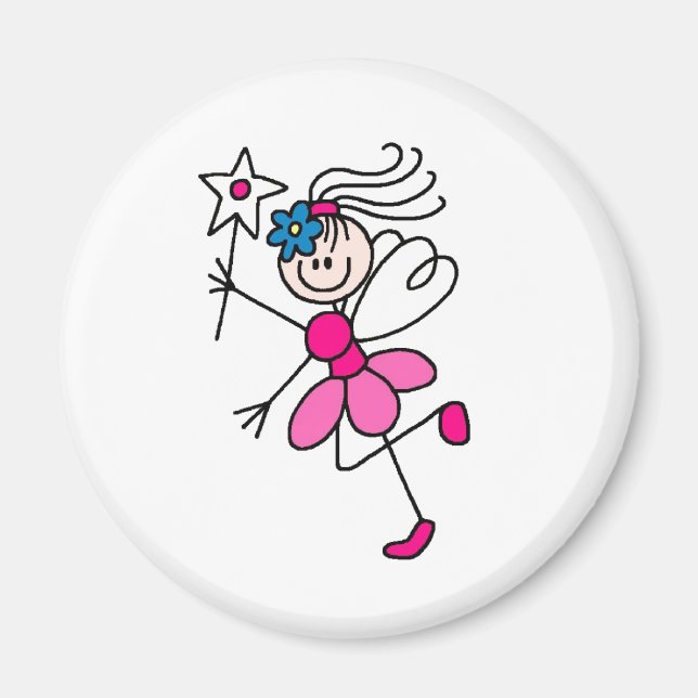 Pink Stick Fairy Angel Magnet (Vorne)