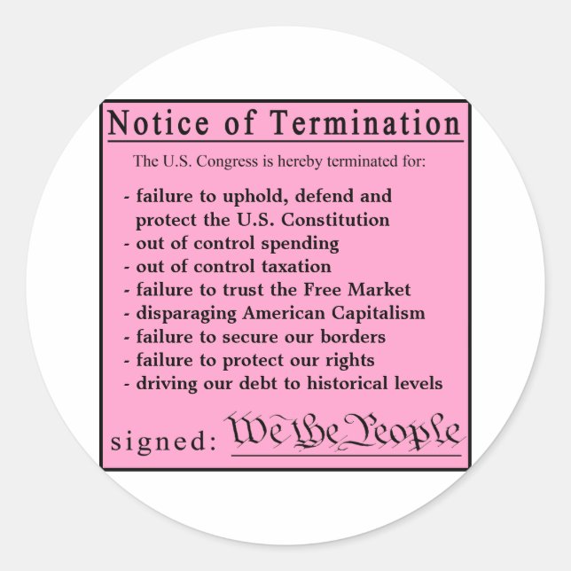 Pink-Sticker im Kongress Runder Aufkleber (Vorderseite)