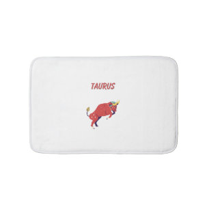Pink Stier, Sternzeichen, Sternzeichen Druck Badematte