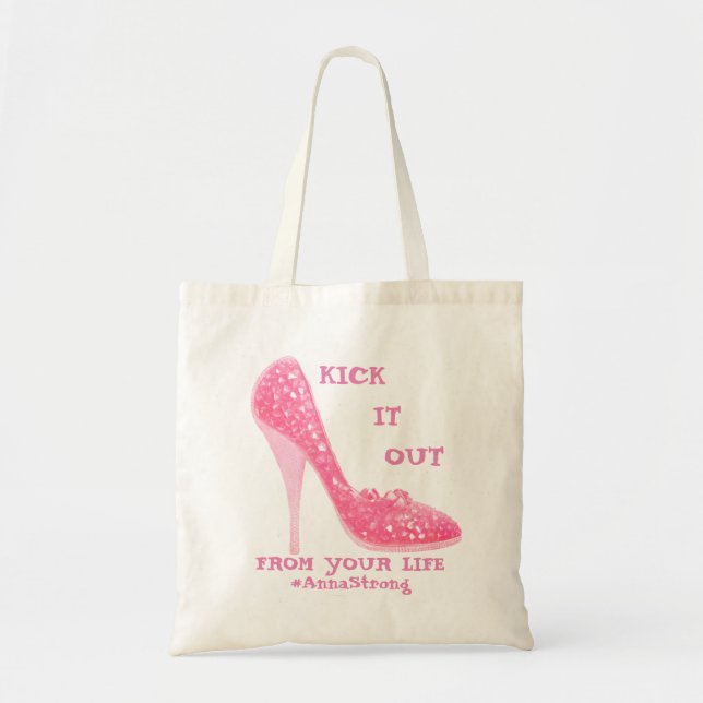 Pink Stiletto Diamonds Shoastkrebs Advocate Tragetasche (Vorne)