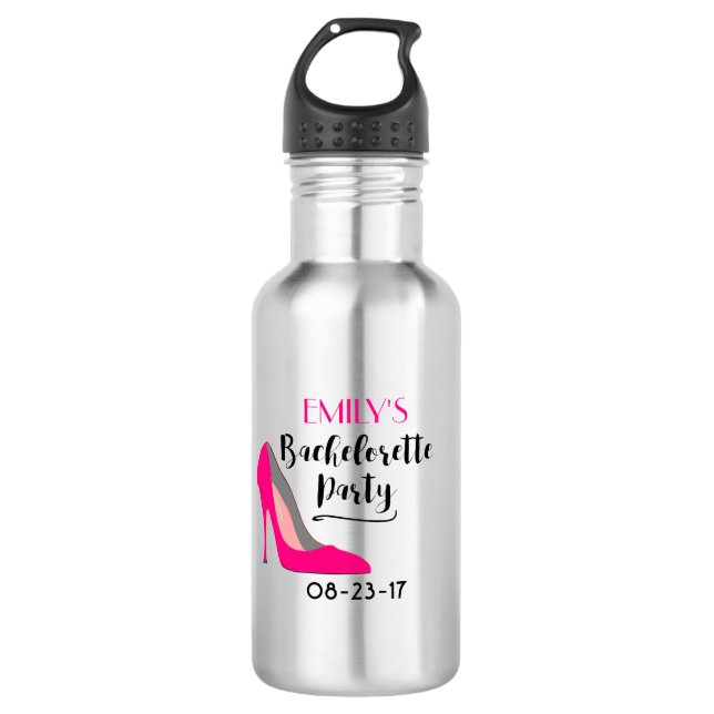 Pink Stiletto Edelstahlflasche (Vorderseite)