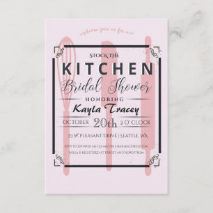 Pink Stock die Küche Bridal Dusche Einladung