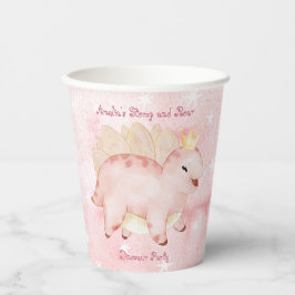 Pink Stomp und Roar Dinosaur Geburtstag Pappbecher