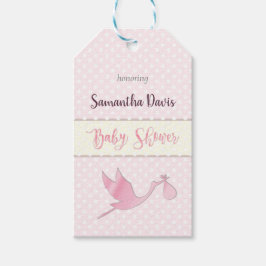 Pink Stork Baby Girl Babydusche Geschenkanhänger